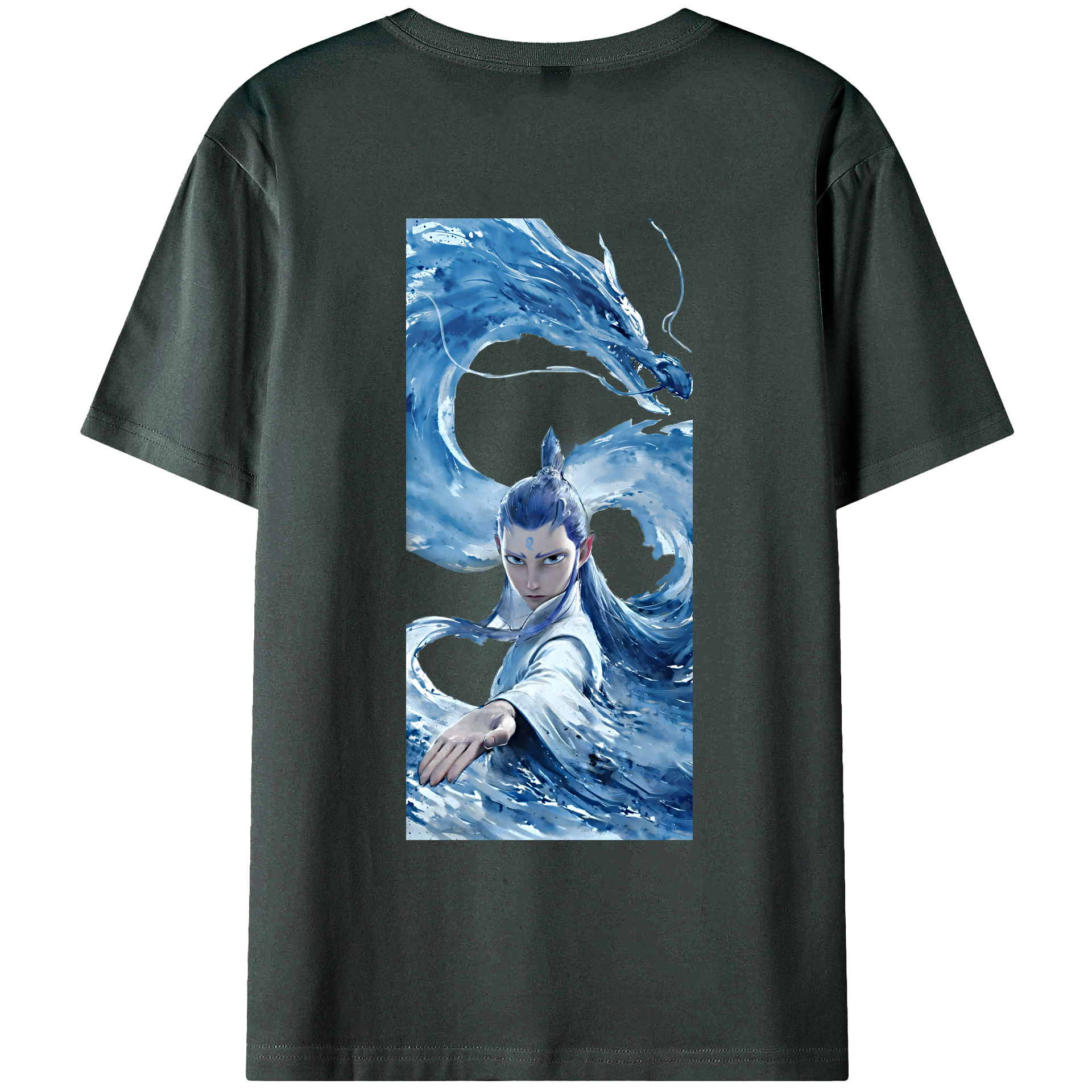 （画像用） Ne Zha 2 ナタ 魔童の大暴れ 綿100％ メンズ半袖Tシャツ（バックプリント） 通気性
